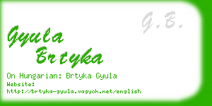 gyula brtyka business card